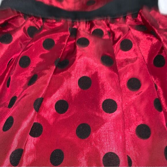 Red Holiday Christmas Party Formal Fit & Flare Polka Dot Dress Girls Size 2T - Picture 4 of 8